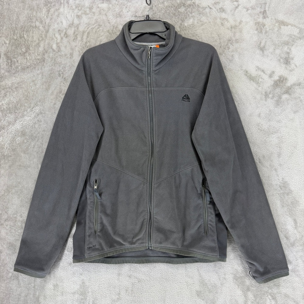 Nike Jacket Mens L ACG Nike FIT Therma Gray Full Zip Fleece 216835-060 EUC